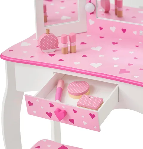Miniatura 8 de Teamson Kids - Sweethearts Print Gisele Medium Vanity - Blanco/Rosa
