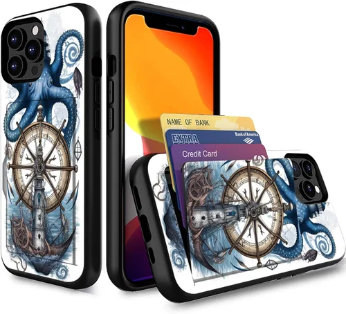 Miniatura 128 de Funda para iPhone Air, funda tipo cartera con ranura para tarjeta oculta, a prueba de golpes, TPU y PC, funda protectora de doble capa para iPhone