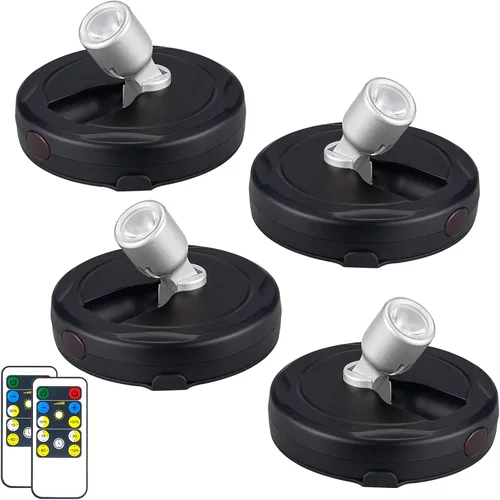 Miniatura 14 de HAMVIDNE Foco LED, luces de foto a batería, iluminación ascendente para interior, luces de disco con 2 controles remotos, luz de punto regulable
