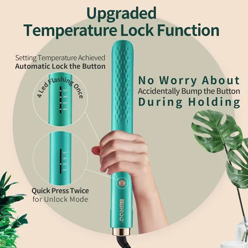 Miniatura 4 de IBROO Plancha de pelo infrarrojo alisador de cerámica para mujeres, plancha de queratina turmalina de 1 pulgada, plancha recta de doble voltaje