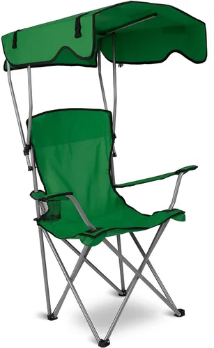 Miniatura 8 de KOCASO Silla de playa plegable con toldo con sombrilla, resistente 330 libras, silla de césped portátil para acampar con soporte para tazas