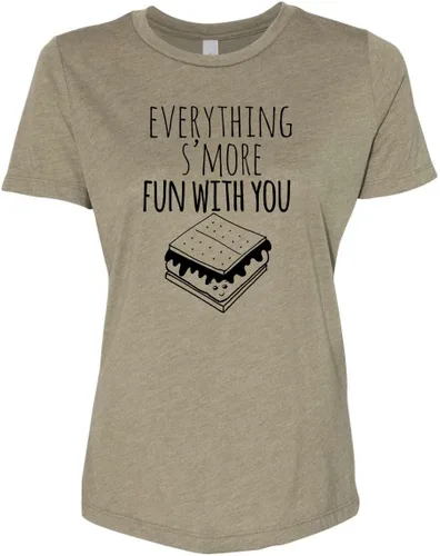 Miniatura 10 de Cute Women's Screen Printed Crew Neck Tee, Shirts With Sayings, Dusty Blue or Olive