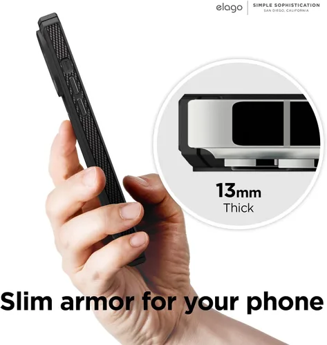 Miniatura 7 de elago Armor - Funda compatible con iPhone 13 Pro Max (6.7 pulgadas), funda protectora resistente, funda de TPU premium, textura de fibra de carbono
