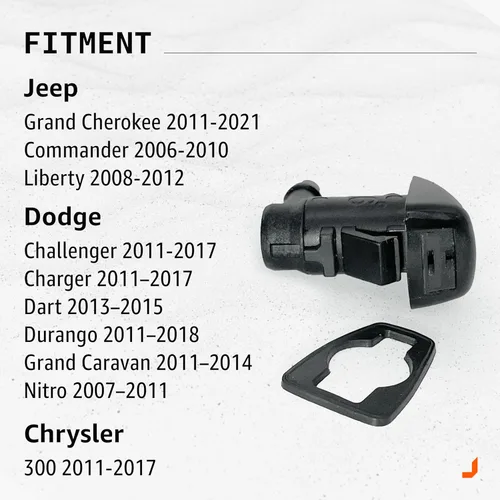 Miniatura 2 de Click&Fit Boquillas de lavaparabrisas compatibles con Chrysler 300 11-17, Jeep Grand Cherokee 11-21 Commander 06-10, Liberty 8-12, Dodge Caravan