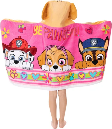 Miniatura 7 de Franco Toalla de rizo de algodón suave con capucha para niños para baño y playa, 24 x 50 pulgadas, Paw Patrol azul y Paw Patrol rosa