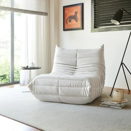 Miniatura 17 de Silla Puf - Sofá de Esquina, Silla de Chimenea Sofá Silla Puf, Silla Puf Grande para Adultos, Sofá de Piso de Chimenea para Sala de Estar, Amarillo