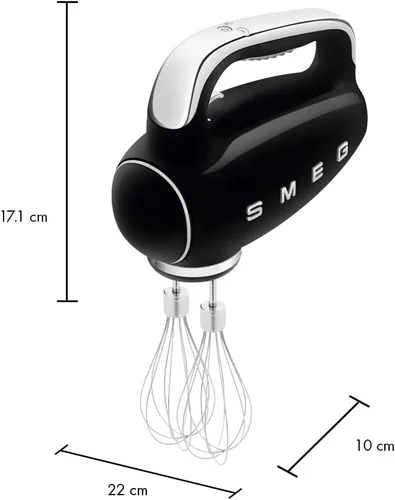 Miniatura 6 de Smeg Batidora de Mano Eléctrica Estilo Retro de los 50s en Negro con Juego de Batidores, Juego de Ganchos de Masa y Juego de Batidores