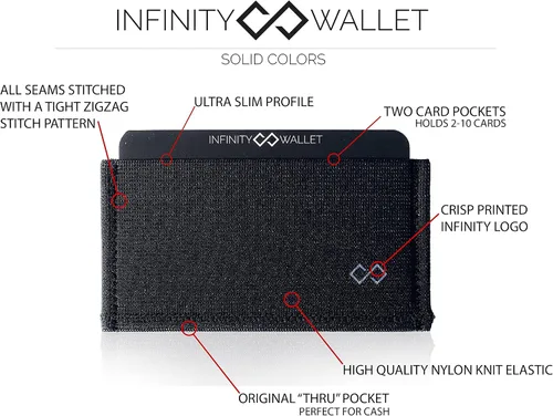 Miniatura 3 de Infinity Wallet - Billetera minimalista para hombres y mujeres.., plateado, (Solid Silver), Bolsillo doble con bolsillo