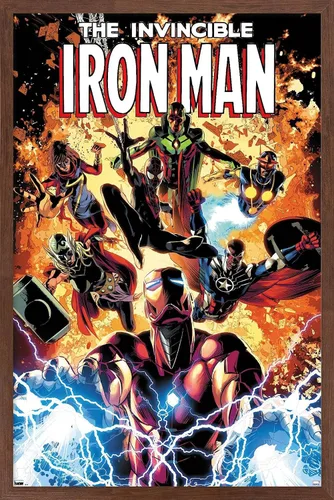 Miniatura 17 de Trends International Marvel Comics Iron Man - Póster de pared Invincible Iron Man #11, 22.4 pulgadas de largo x 14.7 pulgadas, versión enmarcada