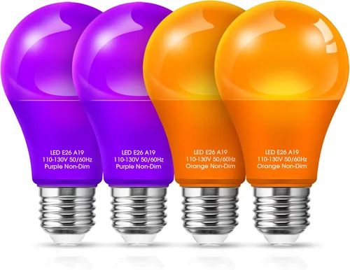 Miniatura 8 de Bombillas de Luz Roja y Verde Woxeon [Paquete de 4] – Bombillas LED A19 Rojas y Verdes de 9W (Equivalente a 60W) – Bombilla de Luz de Color con Base