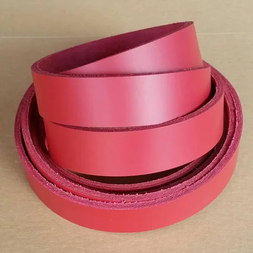 Miniatura 8 de 2 inch rojo tira de piel 8 – 9 onzas (3.2 – 3.6 MM) – Latigo tiras de piel hasta 96 inch de largo fabricado en Estados Unidos por pitka piel