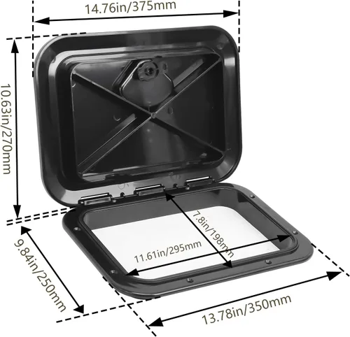 Miniatura 2 de Amarine Made Marine Access Hatch Boat Hatch Lid Deck Access Hatch & Lid 10-5/8" X 14-3/4" 270mmx375mm