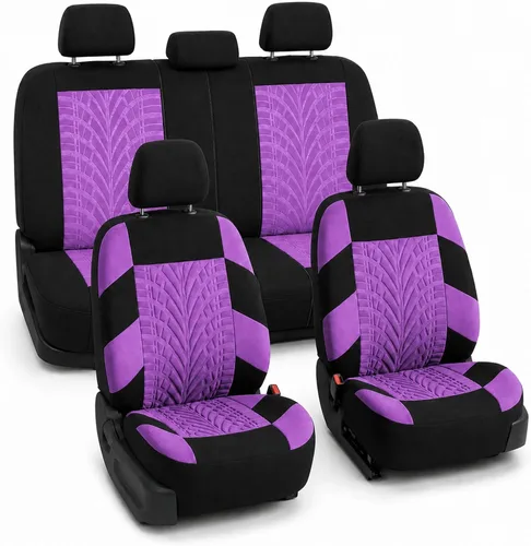 Miniatura 18 de FH Group - Juego de fundas de asiento delantero de automóvil de tela de alta calidad, para asientos con respaldo bajo con reposacabezas extraíble