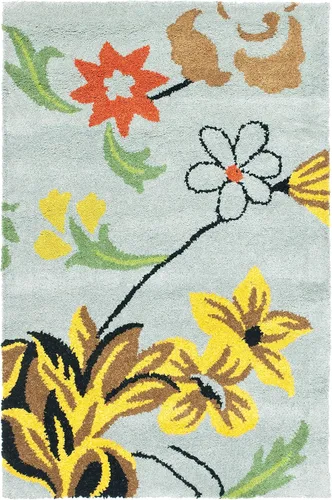 SAFAVIEH Soho Collection SOH736B - Alfombra decorativa hecha a mano de lana y viscosa de 2 x 3 pies, color azul/multicolor