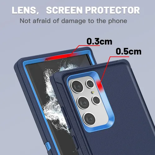 Miniatura 5 de AICase para Galaxy S22 Ultra con protector de pantalla, funda resistente a caídas con protección completa, cuerpo completo, robusta, a prueba