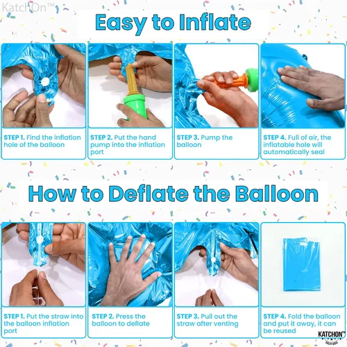 Miniatura 5 de KatchOn, Globo azul del número 9 de 50 pulgadas Globos azules del número 9 para cumpleaños Globos de 9º cumpleaños para decoraciones