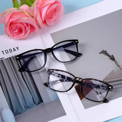 Miniatura 7 de Paquete de 2 lentes cuadrados de luz azul, unisex, anteojos ligeros para mujer, Halloween, vacaciones, uso diario