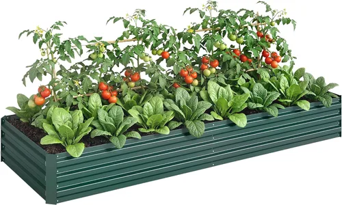 Miniatura 25 de Outsunny Cama de Jardín Elevada con 3 Jardineras, Soporte de Plantas de Madera con Orificios de Drenaje, para Verduras, Hierbas y Flores, Gris