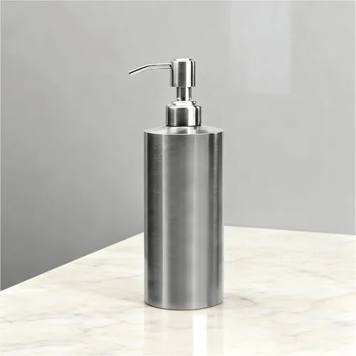 StainlessSteel - Dispensador de jabón para baño y cocina, acero inoxidable 18/8 de alta calidad, capacidad de 18.6 onzas (1, acero inoxidable)