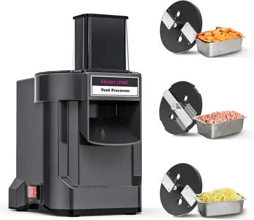 Procesador eléctrico 3 en 1 de alimentos, cortador de verduras, cortador de patatas multifuncional, cortador de cebolla con 3 cuchillas de acero