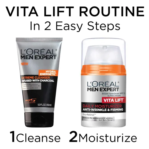 Miniatura 7 de L'Oreal Paris Men Expert Vitalift Crema hidratante facial antiarrugas y reafirmante con Pro-Retinol, 1.6 onzas