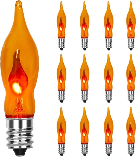 Miniatura 10 de SUNSGNE Paquete de 25 bombillas de repuesto transparentes de luz nocturna, bombillas incandescentes de Navidad transparentes C7 para luz nocturna