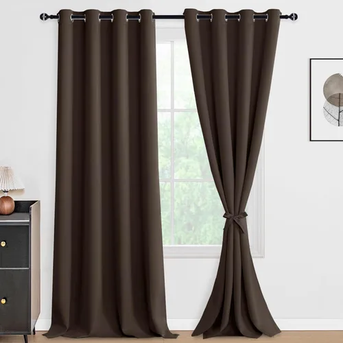 Miniatura 22 de DWCN Cortinas 100% opacas de 84 pulgadas de largo para dormitorio con forro negro, paneles de cortina de ventana de doble capa con aislamiento Azul