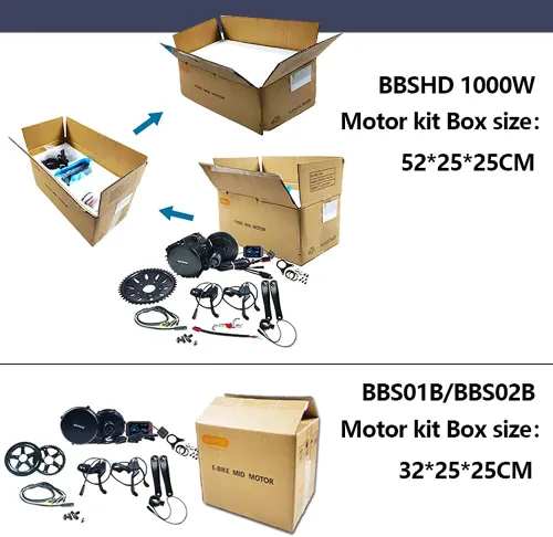 Miniatura 9 de BAFANG BBSHD 48V/52V 500W 750W 1000W Kit de transmisión media con batería opcional BBS01 BBS02 8FUN Kit de conversión DIY con pantalla LCD y plato