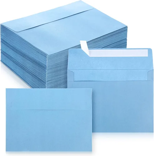 Miniatura 8 de Ctosree 200 sobres de invitación color azul polvoriento, 120 GSM, tamaño A7, pesados, para tarjetas de felicitación, boda, cumpleaños Azul