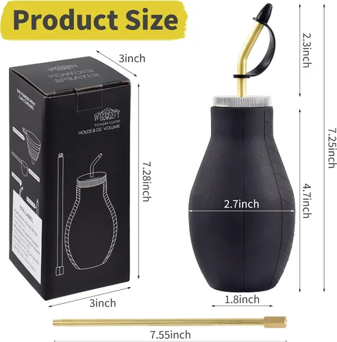 Miniatura 2 de Pulverizador de bulbos para insectos – Dispensador aplicador extensible de mano de 7 pulgadas para tierra de diatomeas y otras aplicaciones de polvo