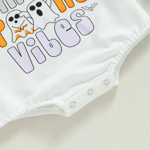 Miniatura 74 de FYBITBO Traje de Halloween para recién nacido, niña y niño, espeluznante temporada, mameluco con burbujas para otoño, Halloween, ropa de bebé