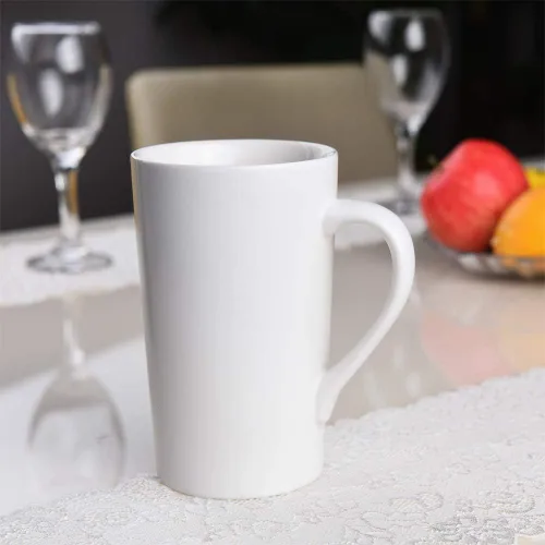 Miniatura 3 de Paquete de 2 tazas de café de 16 onzas, taza de cerámica blanca pura, simple, grande, alta, de cerámica, para té con leche, taza de café con asa