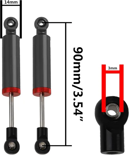 Miniatura 6 de 4 piezas de amortiguadores de choque para coche RC, amortiguadores de resorte interno, piezas de actualización compatibles con Axial SCX10 Traxxas