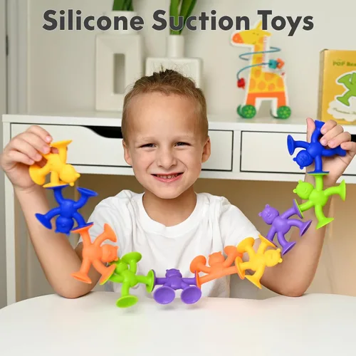 Miniatura 3 de 6 juguetes de ventosa, juguetes de baño para bebés sin agujeros, juguete de succión - Conectar, construir, crear, juguetes de baño para niños de 1 a