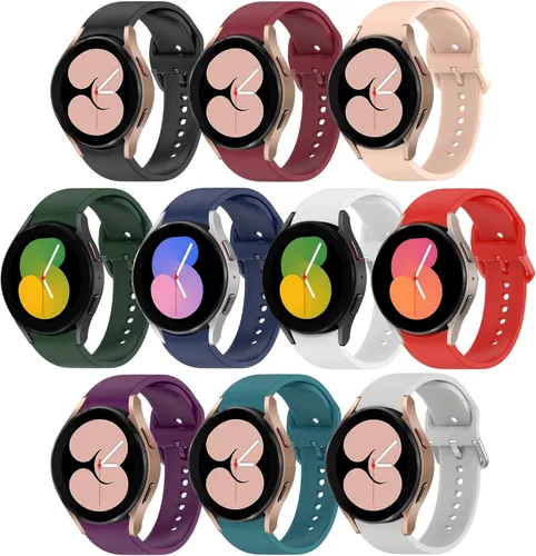HSWAI Paquete de 10 correas sin brecha compatibles con Samsung Galaxy Watch 7 6 5 4 FE Band 1.575 in 1.732 in/Galaxy Watch 5 Pro 1.772 in/Galaxy