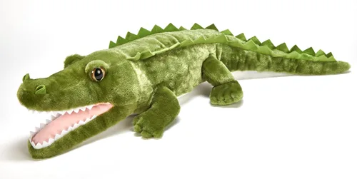 The Petting Zoo Peluche de cocodrilo verde, regalos para niños, animales salvajes del zoológico Onez, juguete de peluche de cocodrilo de 34 pulgadas