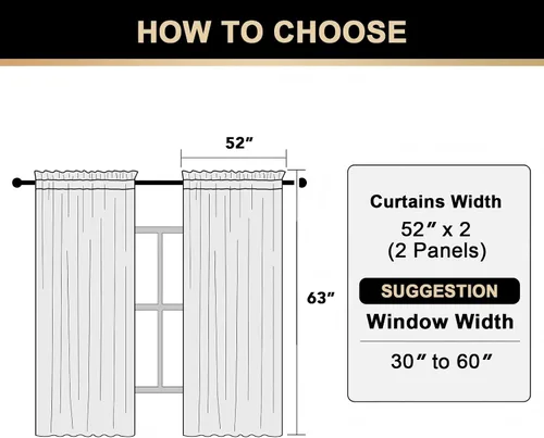 Miniatura 3 de PrinceDeco - Cortinas de lino de 63 pulgadas de largo para sala de estar, gruesas, de arpillera, con bolsillo para barra, cortinas para ventanas