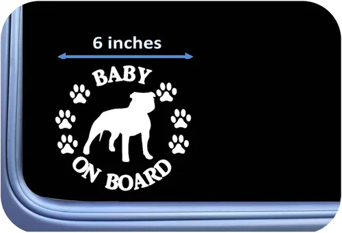 Miniatura 3 de EZ-STIK Baby on Board American Bully L474 - Calcomanía de Pitbull (6 pulgadas)