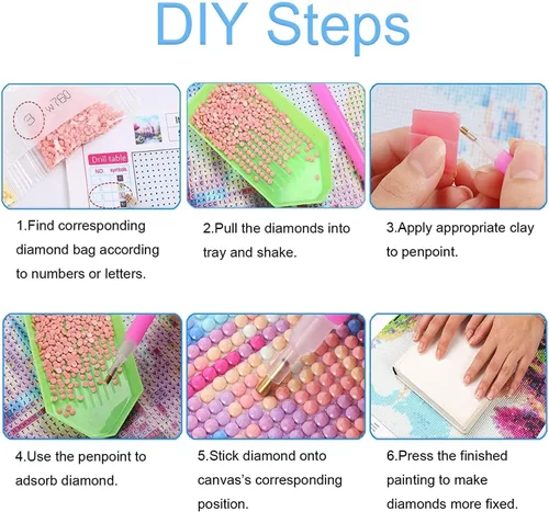 Miniatura 7 de CreateJoy Paquete de 12 Kits de Pintura de Diamantes Moonlight para Adultos, Kits de Arte de Diamantes de Luna 5D para Principiantes, Pintura DIY
