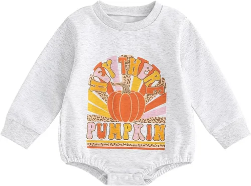 Miniatura 37 de Ropa de Halloween para bebé niña, sudadera con estampado de calabaza, mameluco de burbujas, lindo traje de Acción de Gracias de otoño