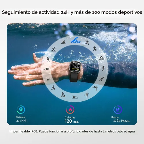 Miniatura 5 de Reloj inteligente para hombres y mujeres, reloj inteligente de 1.85 pulgadas (1.811 in) compatible con iPhone/Samsung/Android