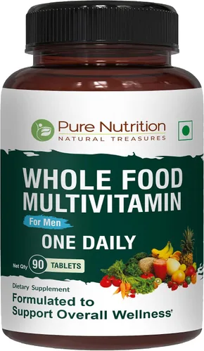 Pure Nutrition - Multivitaminas integrales para hombres | 90 pestañas | One-A-Day | 100% RDA | 24 vitaminas y minerales naturales | Multivitamínico