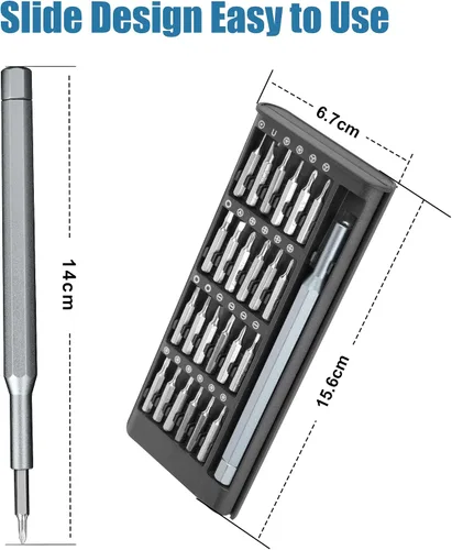 Miniatura 3 de Juego de destornilladores magnéticos de precisión profesional 24 en 1, kit de juego de destornilladores pequeños para reparación de electrónicos