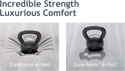 Miniatura 6 de Intex: Dura-Beam Deluxe Comfort - Colchón de aire de felpa, 22 pulgadas, azul Queen, bomba eléctrica integrada, tecnología de fibra duradera, bolsa