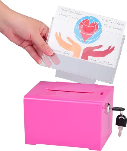 Miniatura 13 de Adir - Caja de sugerencias con ranura y candado, caja de donación acrílica para recaudación de fondos, caja de dibujo para rifa, caja de recaudación