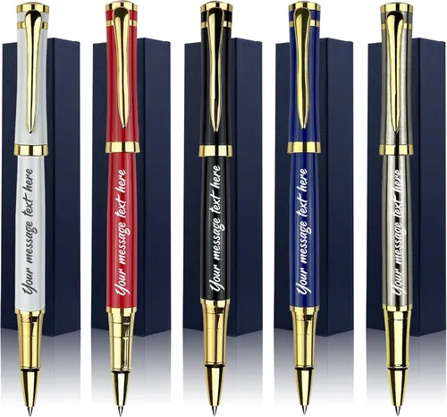 Miniatura 9 de Ancolo Bolígrafos Negros Personalizados para Negocios Ejecutivos - Punta Media con 10 Recambios de Tinta Negra Personalizados con Tu Nombre