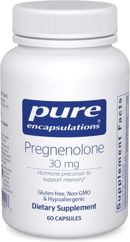Miniatura 8 de Pure Encapsulations Pregnenolone - 30 mg - Apoyo hormonal - Suplemento para la memoria y el cerebro - Sin gluten y vegano - 180 cápsulas