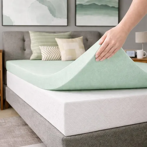 Miniatura 2 de Treaton, 2-Inch High Density Medium Firm Foam Mattress Topper, CertiPUR-US Certified for Superior Comfort and Support, Full, Green