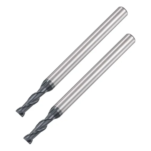 Miniatura 9 de uxcell Fresa de extremo de nariz cuadrada, punta de 0.039 in de diámetro de carburo sólido recubierto AlTiN Fresas CNC 2 flautas en espiral Fresa