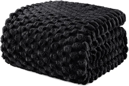 Miniatura 22 de Exclusivo Mezcla - Manta de vellón extragrande, 50 x 70 pulgadas, elegante, tela jacquard suave, mullida, acogedora y ligera, para invierno